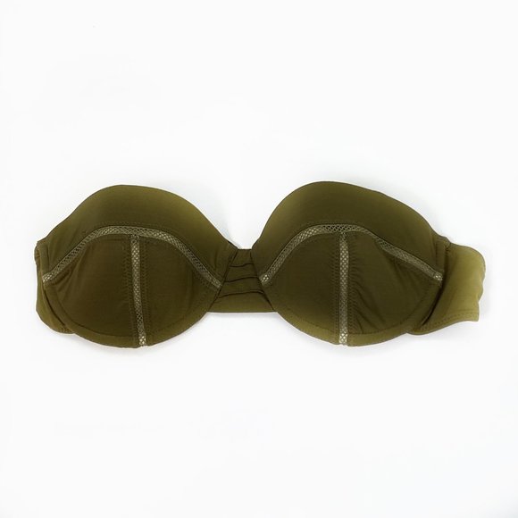 NANETTE LEPORE Olive Green Strapless Bikini #BF5 - Picture 3 of 8